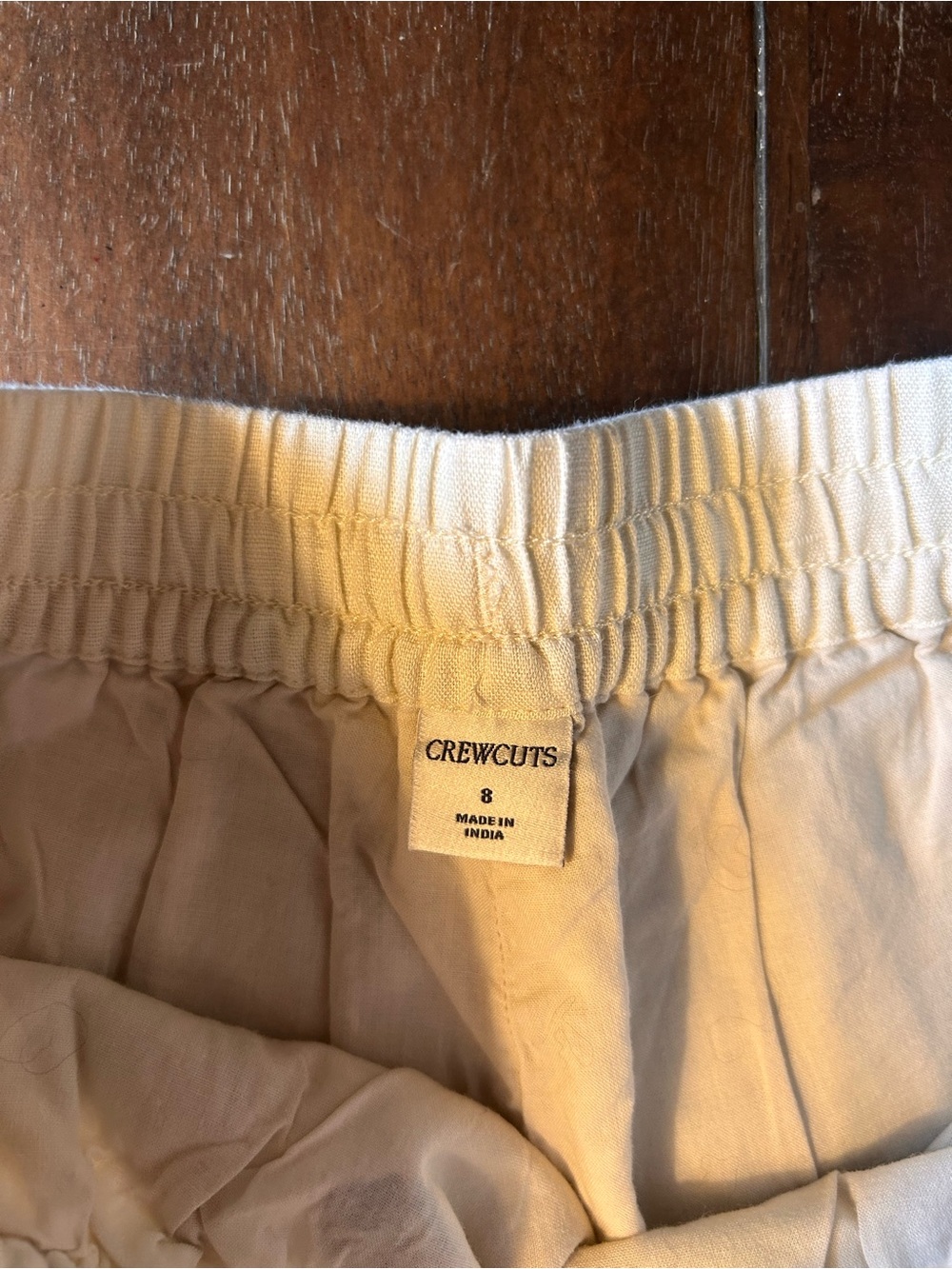 Crewcuts Cream Shell-Print Drawstring Athletic Shorts - Picture 2 of 3